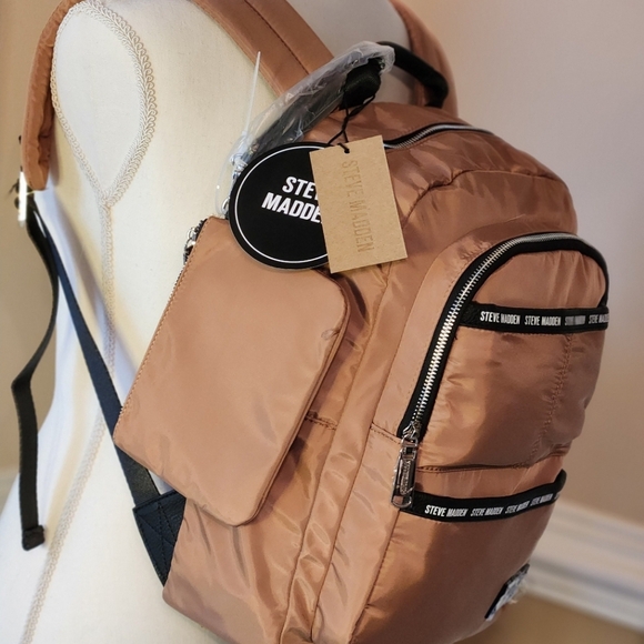 NWT ❗️ Steven Madden camel color backpack brichh style travel orginazer weekende - Picture 6 of 14